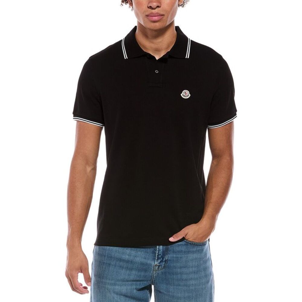 Moncler Mens  Polo Shirt, Black